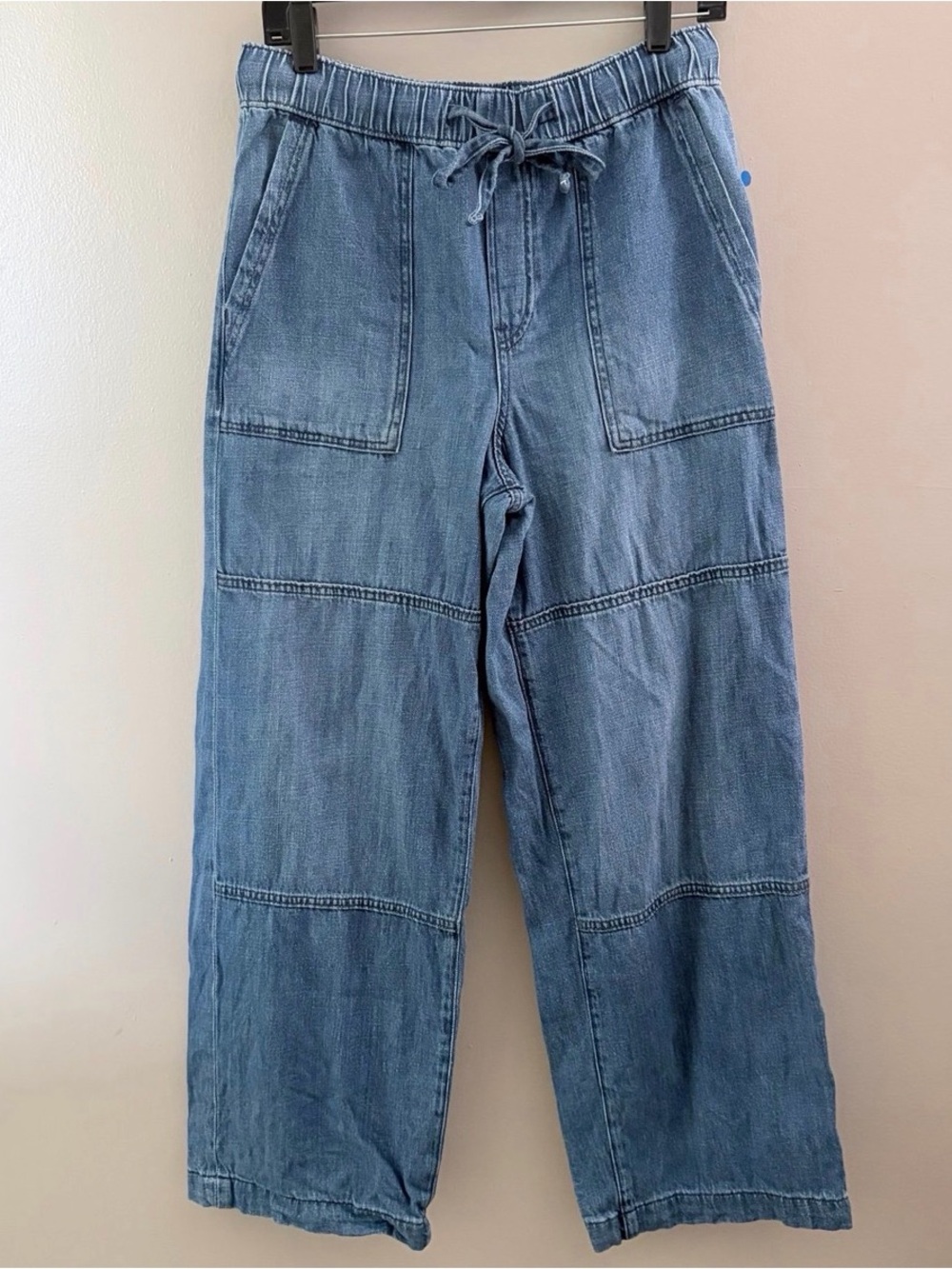 GAP Denim High Rise Wide Leg Drawstring Jeans Size S